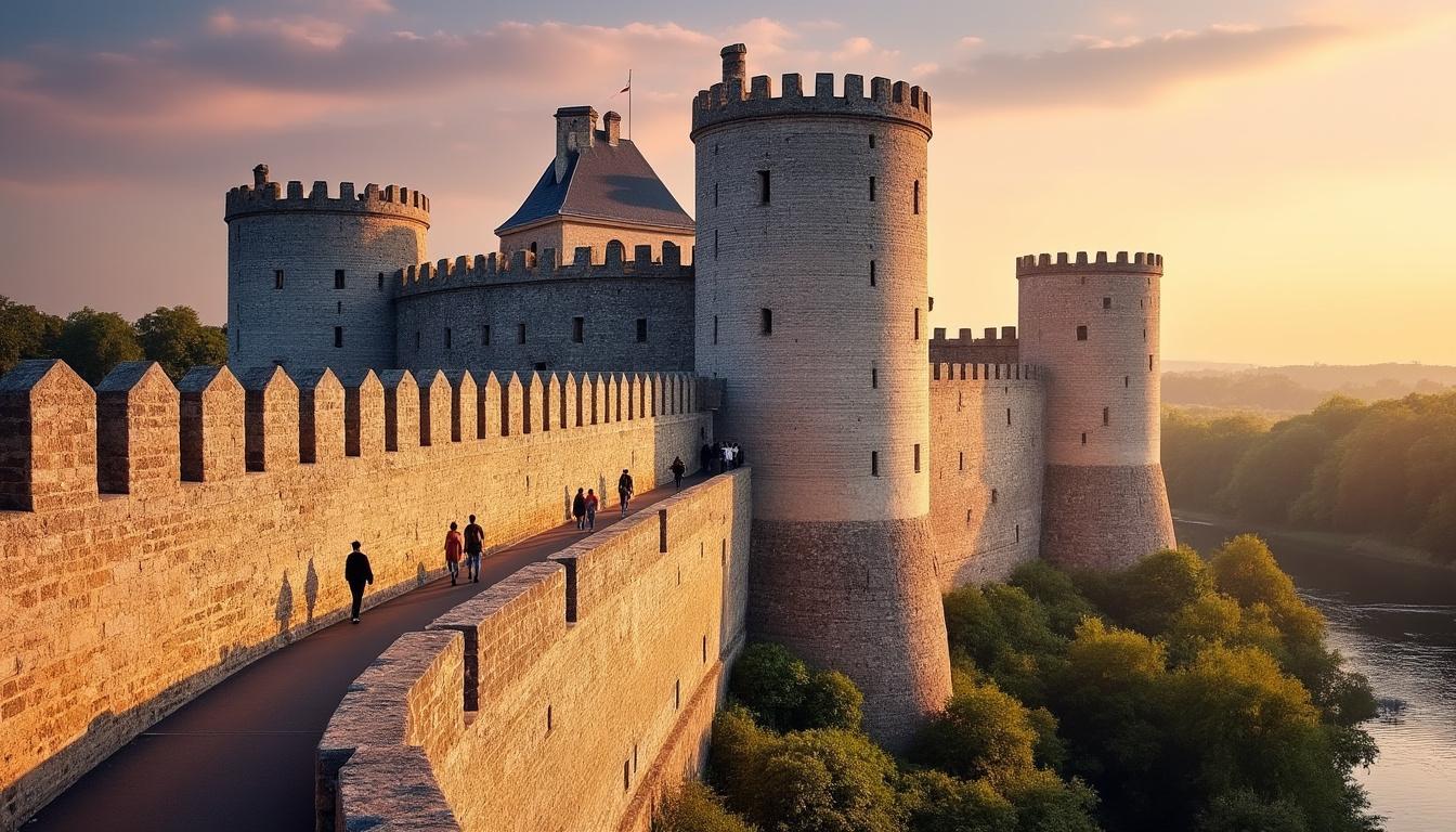 découvrez le château d'angers, une impressionnante forteresse médiévale située dans la ville d'angers, célèbre pour sa riche histoire, ses remparts imposants et la célèbre tenture de l'apocalypse.